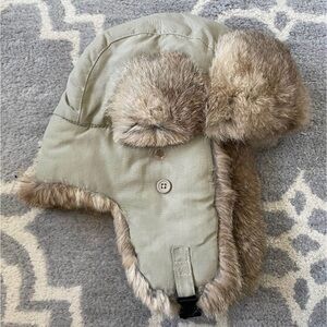 Unisex Fur-Lined Winter Hat - Tan Size L